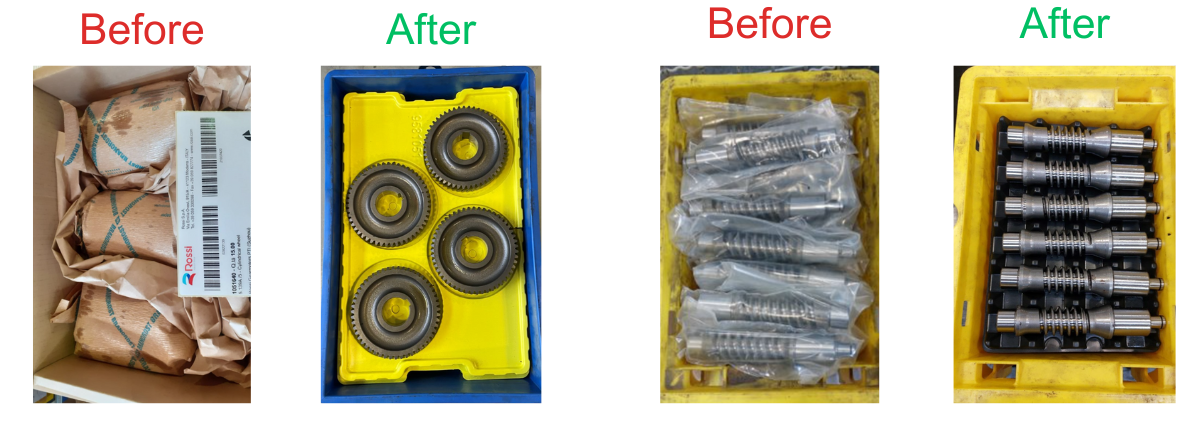 Preshaped to move components between Rossi plants Preshaped to move components between Rossi plants